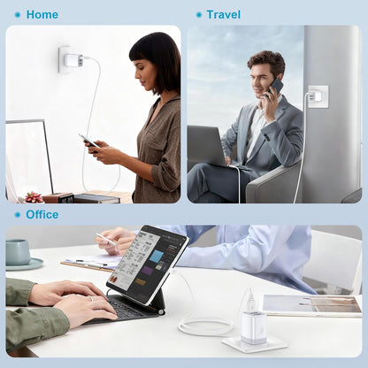 USB Wall Charger,  2Pack Wall Plug 3-Port USB Charging Station 3.1A Power Adapter Multi Port Quick Charger Block Cube for Iphone 15 14 13 12 11 Pro XS MAX 8 Plus,Ipad,Samsung Galaxy S23 S22 S21