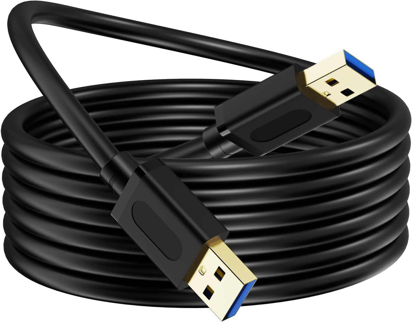 USB 3.0 Male to Male Cable 6Ft,Usb to USB Cable with Gold-Plated Connector for Hard Drive Enclosures, DVD Player, Laptop Cooler (6Ft/1.8M)